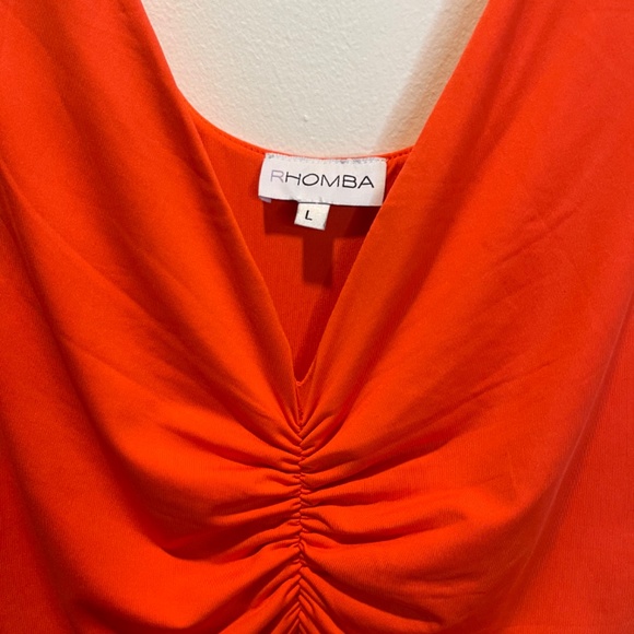 Rhomba, orange dress, Size Large - Picture 4 of 4